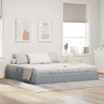 Ottomani voodiraam ladustamisega Helehall 200 x 200 cm kangas