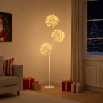 S-kujuline LED-j&otilde;ulupuu Valge 18 x 18 x 150 cm Teras 672 LED-i
