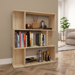 Raamatukapp, sonoma tamm, 80 x 24 x 96 cm, tehispuit