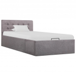 H&uuml;drauliline panipaigaga voodiraam pruunikas kangas 100x200 cm