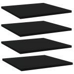 Riiuliplaadid 4 tk, must, 40x40x1,5 cm, puitlaastplaat