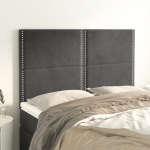 Voodipeatsid 4 tk, tumehall, 72x5x78/88 cm, samet