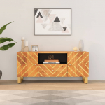 Tv kapp, pruun ja must, 105 x 33,5 x 46 cm, mangopuit