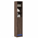Puhvetkapp LED-tulega, pruun tamm, 36x32,5x200 cm, tehispuit
