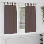 Kardinad r&otilde;ngastega 2 tk tume pruun 175 x 140 cm pol&uuml;ester