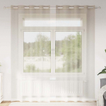 Voile kardin 2 tk liivakarva 225 x 140 cm pol&uuml;ester