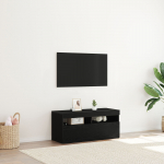 TV KAPP LED-VALGUSTITEGA, MUST TAMMES, 90X35X40 CM, TEHISPUIT
