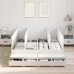 Voodi hoiukohaga raam valge 236.5 x 150 x 31.5 cm tehispuit