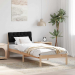 Voodiraam peatsiga Pruun ja must 80 x 200 cm M&auml;nnipuit