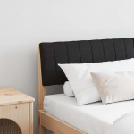 Polsterdatud Voodipeats Must 160 cm Tahke m&auml;nd
