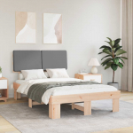 Voodiraam Pehme Peatoega peaga Helehall 120 x 200 cm Tahke m&auml;nd
