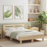 Voodiraam LEDiga peaga Sonoma 137 x 190 cm Tehispuit