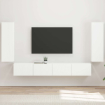 TV seinakapikomplekt seinale kinnitatav 4 tk valge tehispuit