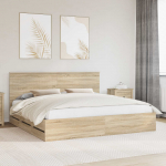 Voodiraam peatsiga sahtliga Sonoma tamm 200 x 200 cm Inseneripuit
