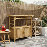 Konsoollaud riiuliga uksega Neutraalne 80 x 35 x 75 cm Bambus
