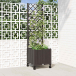 Aia istutuskast trellise ja ratastega Pruun 40 x 40 x 146 cm PP