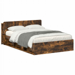 Voodiraam ladustamisega Suitsutatud tamm 140 x 190 cm Tehispuit