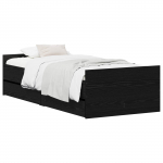 Voodi raam Must tamm 90 x 200 cm Tehispuit