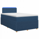 Vedruvoodi madratsiga LED-ribadega Sinine 120 x 190 cm kangas