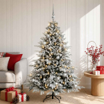 Kunstkuusk koos j&otilde;ulukuuliga 120 cm 150 LED-i soe valge
