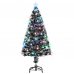 Valgustatud kunstj&otilde;ulukuusk alusega ja LED, 120 cm, kiudoptiline