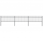 Terava otsaga aed, terasest, 5,1 x 0,8 m, must