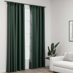Pimendavad kardinad konksudega, 2 tk roheline 140 x 225 cm