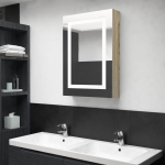 LED vannitoa peegelkapp, tamm, 50 x 13 x 70 cm