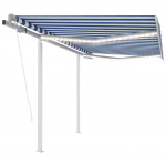 Automaatne varikatus, tuuleandur LED, 3,5x2,5 m, sinine, valge