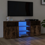 Telerialus LED-tuledega, suitsutatud tamm, 120 x 30 x 50 cm