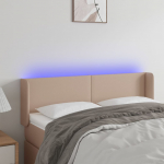 LED-voodipeats, cappuccino, 147x16x78/88 cm kunstnahk