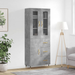 K&otilde;rge kapp, betoonhall, 69,5 x 34 x 180 cm,tehispuit