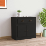 Puhvetkapp, must, 70 x 35,5 x 67,5 cm, tehispuit