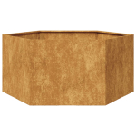 Kuusnurkne aia taimekast, 104x90x45 cm, corten teras
