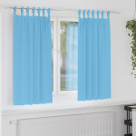 Kardinad r&otilde;ngastega 2 tk hele sinine 175 x 140 cm pol&uuml;ester