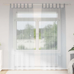 Voile kardin kardinatega 2 tk tumehall 225 x 140 cm pol&uuml;ester