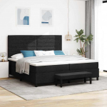 Kontinentaalvoodi madratsi ja peatsiga must 200 x 200 cm kangas