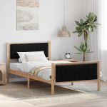 Voodiraam peatsiga Pruun ja must 100 x 200 cm M&auml;nnipuit