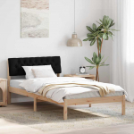 Voodiraam peatsiga Pruun ja must 100 x 200 cm M&auml;nnipuit