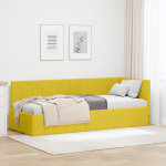 Nurga voodiraam peatsiga Kollane 80 cm x 200 cm Samet