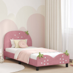 Laste voodiraam peatoega peaga Roosa 90 x 190 cm Samet