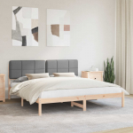 Voodiraam Pehme Peatoega peaga Helehall 180 x 200 cm Tahke m&auml;nd