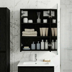 Vannitoa peeglikapp Must tamm 43 x 16 x 62.5 cm Tehispuit