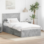 Voodiraam peatsiga sahtliga Betoonhall 100 x 200 cm Tehispuit
