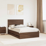 Voodiraam peatsiga sahtliga Pruun tamme 120 x 200 cm Inseneripuit