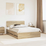 Voodiraam sahtliga peaga sonoma tamm 150 x 200 cm inseneripuit