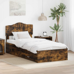 Voodiraam peatsiga Suitsetatud tamm 100 x 200 cm Tehispuit