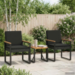 V&auml;lis m&ouml;&ouml;bli komplekt padjaga 3 pcs Must pol&uuml;rotang