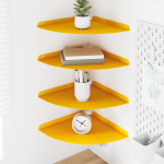 Ujuv riiul riiuliga 4 pcs Kollane sinep 30 x 30 x 2 cm