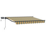 Manuaalne varikatus LED-idega 3 x 2,5 m Pol&uuml;ester PU-kattega
